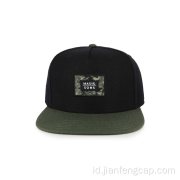 Fashion hip-pop topi pinggiran datar 5 panel